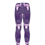 Purple Taurus Zodiac Pattern Print Men's leggings