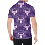 Purple Taurus Zodiac Pattern Print Men's Shirt