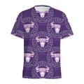 Purple Taurus Zodiac Pattern Print Men's Athletic T-Shirt