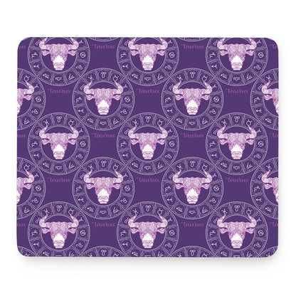 Purple Taurus Zodiac Pattern Print Mouse Pad