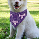 Purple Taurus Zodiac Pattern Print Over The Collar Dog Bandana