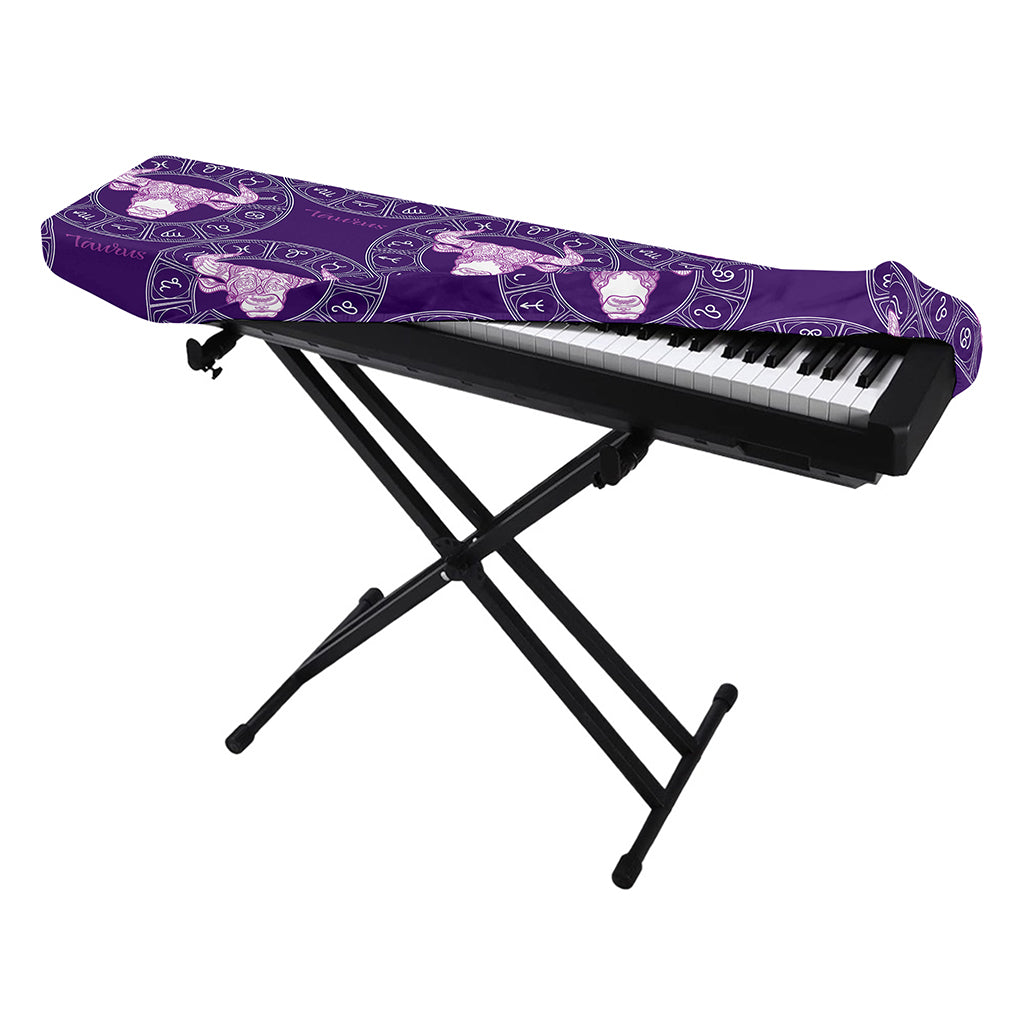 Purple Taurus Zodiac Pattern Print Piano Keyboard Cover