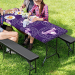 Purple Taurus Zodiac Pattern Print Picnic Table Cover