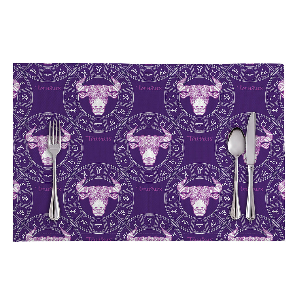 Purple Taurus Zodiac Pattern Print Placemat