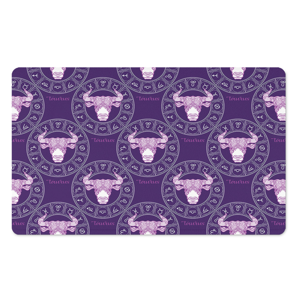Purple Taurus Zodiac Pattern Print Polyester Doormat
