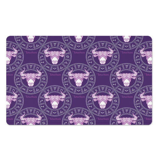Purple Taurus Zodiac Pattern Print Polyester Doormat