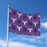 Purple Taurus Zodiac Pattern Print Polyester Flag