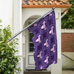Purple Taurus Zodiac Pattern Print Polyester Flag
