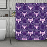 Purple Taurus Zodiac Pattern Print Polyester Shower Curtain