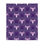 Purple Taurus Zodiac Pattern Print Polyester Shower Curtain