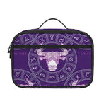 Purple Taurus Zodiac Pattern Print Portable Lunch Bag