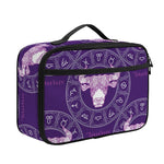 Purple Taurus Zodiac Pattern Print Portable Lunch Bag