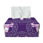 Purple Taurus Zodiac Pattern Print Rectangle Tissue Box Cover