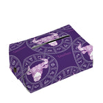Purple Taurus Zodiac Pattern Print Rectangle Tissue Box Cover