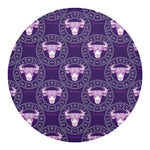 Purple Taurus Zodiac Pattern Print Round Blanket