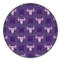 Purple Taurus Zodiac Pattern Print Round Floor Mat