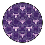 Purple Taurus Zodiac Pattern Print Round Floor Mat