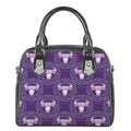 Purple Taurus Zodiac Pattern Print Shoulder Handbag