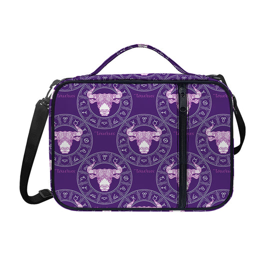 Purple Taurus Zodiac Pattern Print Shoulder Strap Bible Bag