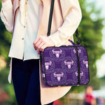 Purple Taurus Zodiac Pattern Print Shoulder Strap Bible Bag