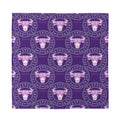Purple Taurus Zodiac Pattern Print Silk Bandana