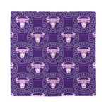 Purple Taurus Zodiac Pattern Print Silk Bandana