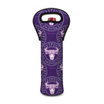 Purple Taurus Zodiac Pattern Print Single Neoprene Wine Tote
