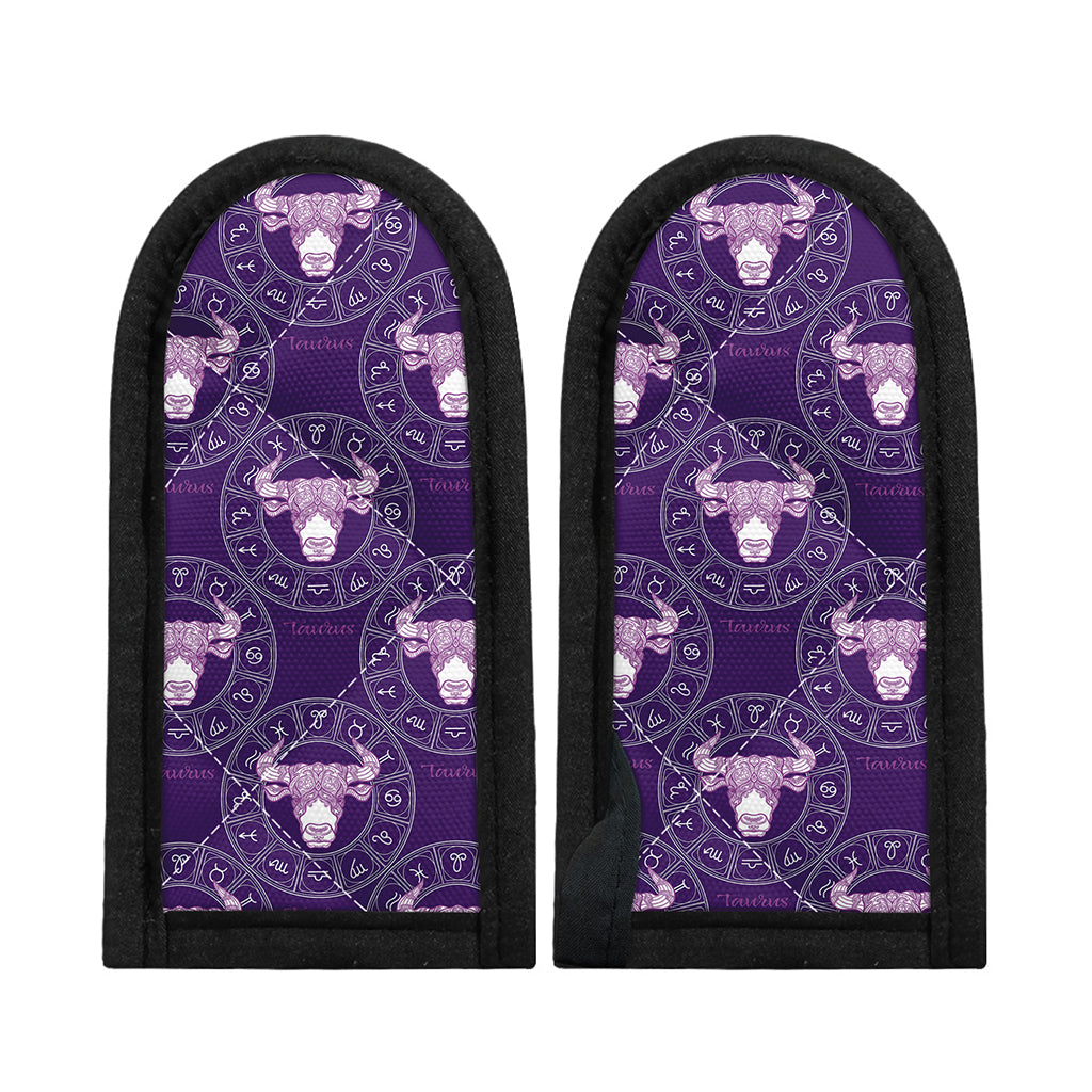 Purple Taurus Zodiac Pattern Print Skillet Handle Cover