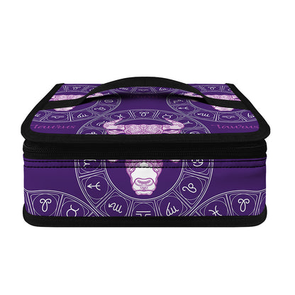 Purple Taurus Zodiac Pattern Print Small Lunch Bag