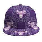 Purple Taurus Zodiac Pattern Print Snapback Cap