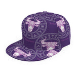Purple Taurus Zodiac Pattern Print Snapback Cap