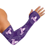 Purple Taurus Zodiac Pattern Print Sun Protection Arm Sleeves