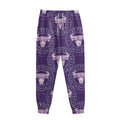 Purple Taurus Zodiac Pattern Print Sweatpants