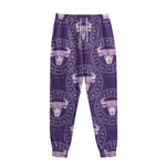 Purple Taurus Zodiac Pattern Print Sweatpants