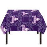 Purple Taurus Zodiac Pattern Print Tablecloth