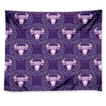 Purple Taurus Zodiac Pattern Print Tapestry