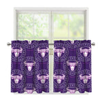 Purple Taurus Zodiac Pattern Print Tier Curtains