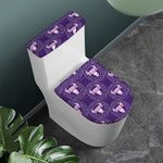 Purple Taurus Zodiac Pattern Print Toilet Lid And Tank Cover Set