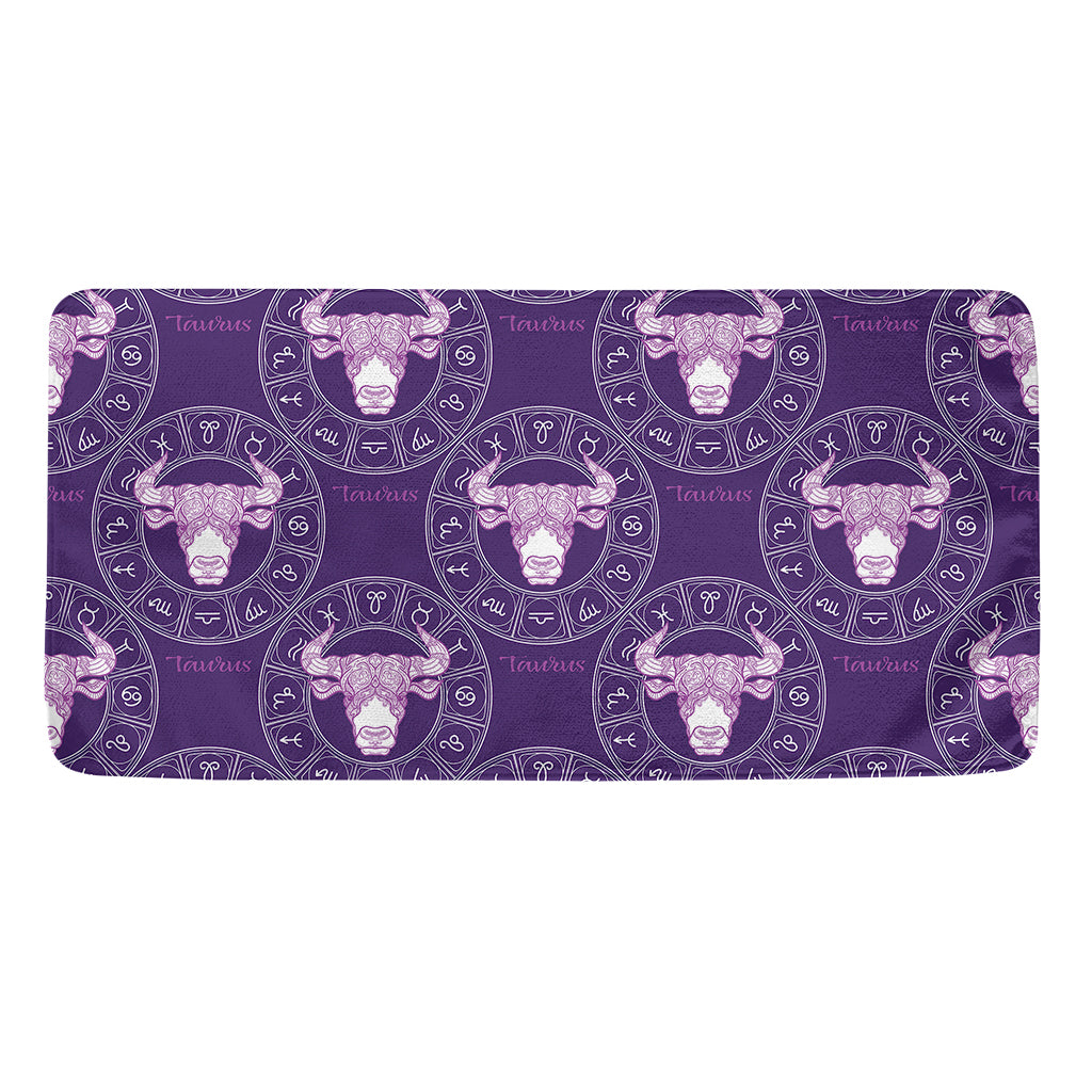 Purple Taurus Zodiac Pattern Print Towel