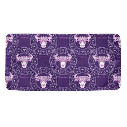 Purple Taurus Zodiac Pattern Print Towel
