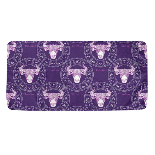 Purple Taurus Zodiac Pattern Print Towel
