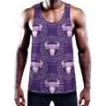 Purple Taurus Zodiac Pattern Print Men's Workout Tank Top