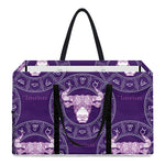 Purple Taurus Zodiac Pattern Print Utility Tote Bag