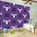 Purple Taurus Zodiac Pattern Print Wall Sticker