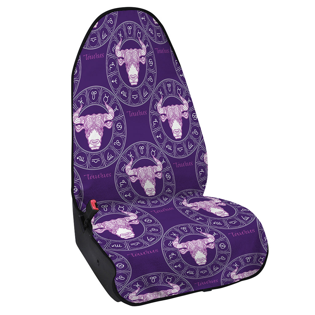 Purple Taurus Zodiac Pattern Print Waterproof Car Seat Cover