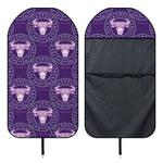 Purple Taurus Zodiac Pattern Print Waterproof Car Seat Cover