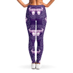 Purple Taurus Zodiac Pattern Print Women's Leggings