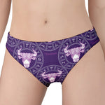 Purple Taurus Zodiac Pattern Print Women's Panties