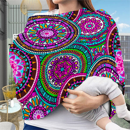Purple Teal Circle Mandala Print Baby Seat Cover