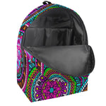 Purple Teal Circle Mandala Print Backpack